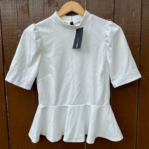 Fashion Nova White Peplum Top